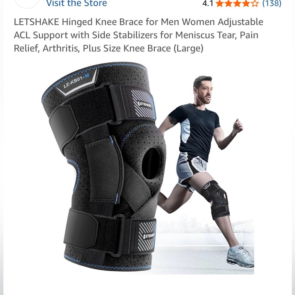 Unisex Black Adjustable Knee Brace Size Medium Nwt